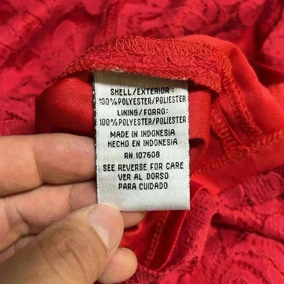 NWT Chetta B Red Lacy Dress Size 10 - Picture 8 of 9